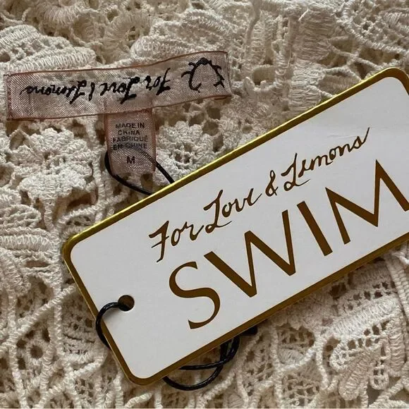 NWT For Love & Lemons Ivory Maldives Crochet Mini Dress/ Cover-Up Size Medium - Picture 12 of 15